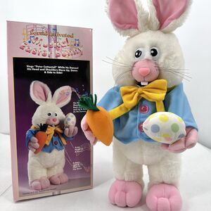 Singing Dancing Easter Bunny Plush Peter Cottontail Musical Animated Box Vintage